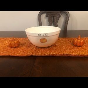 Rae Dunn trick or treat with pumpkin bowl